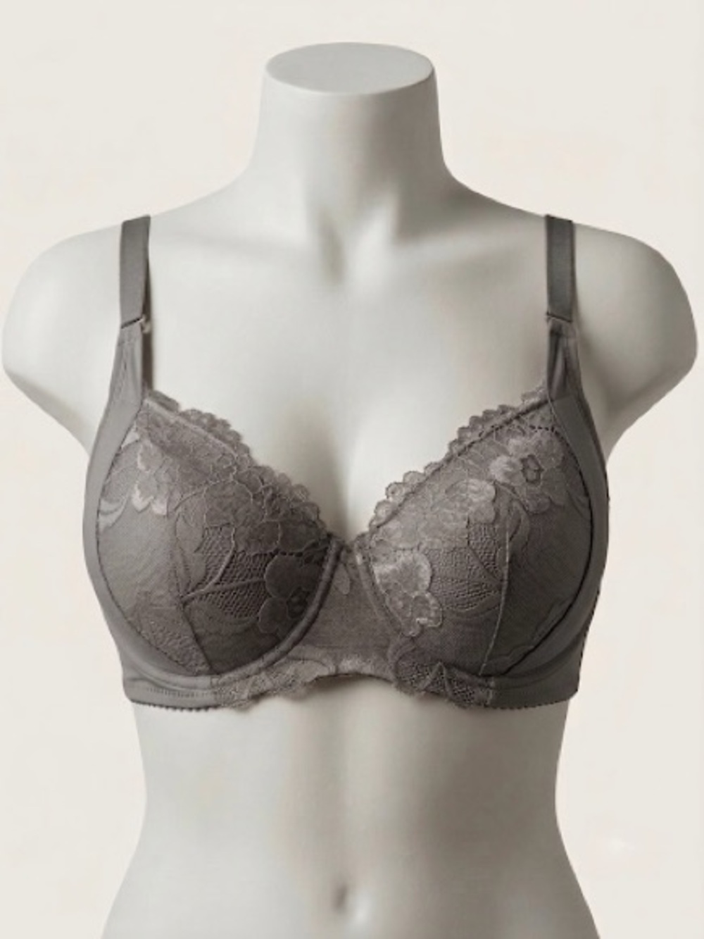 Lace Underwire Bra in Grey